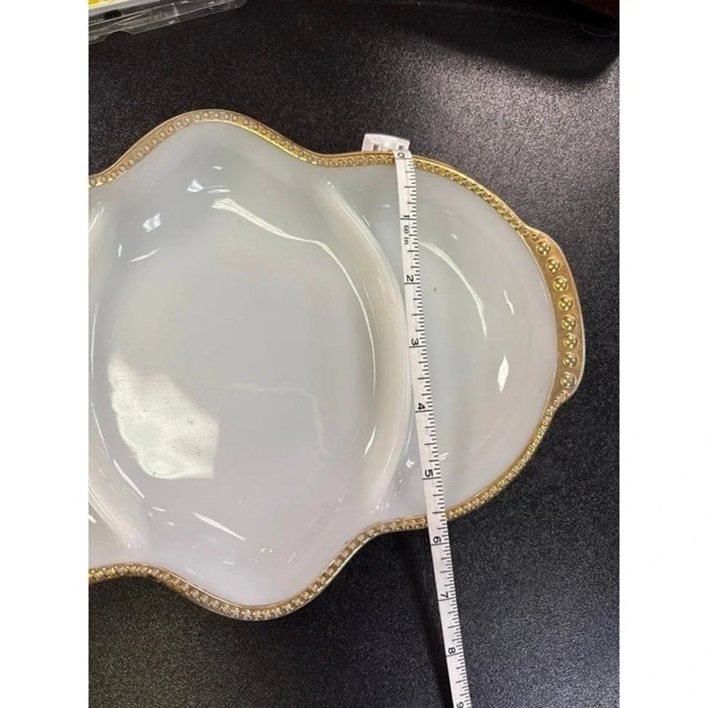 Fire King Milk Glass Relish‎ Dish (1098)